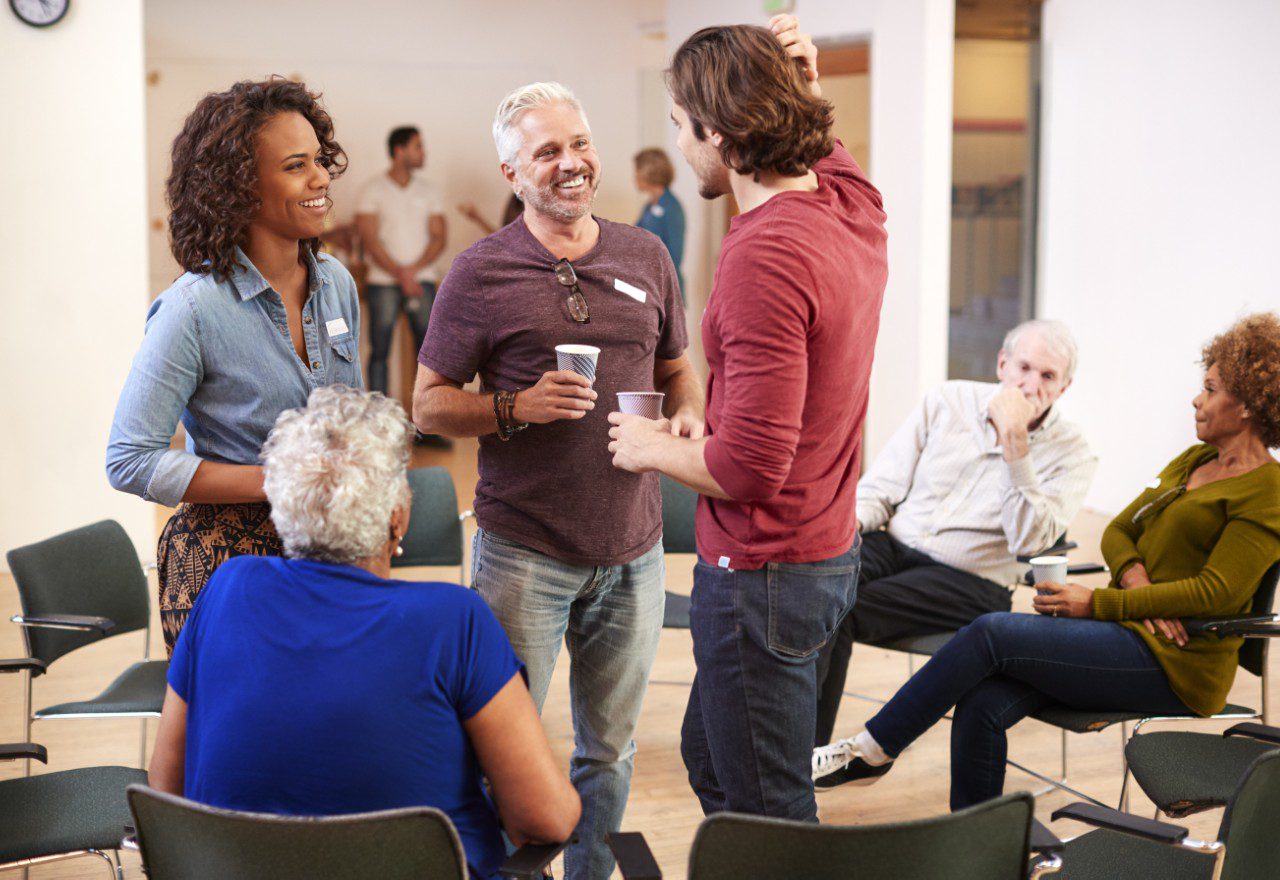 Casual meeting with diverse participants
