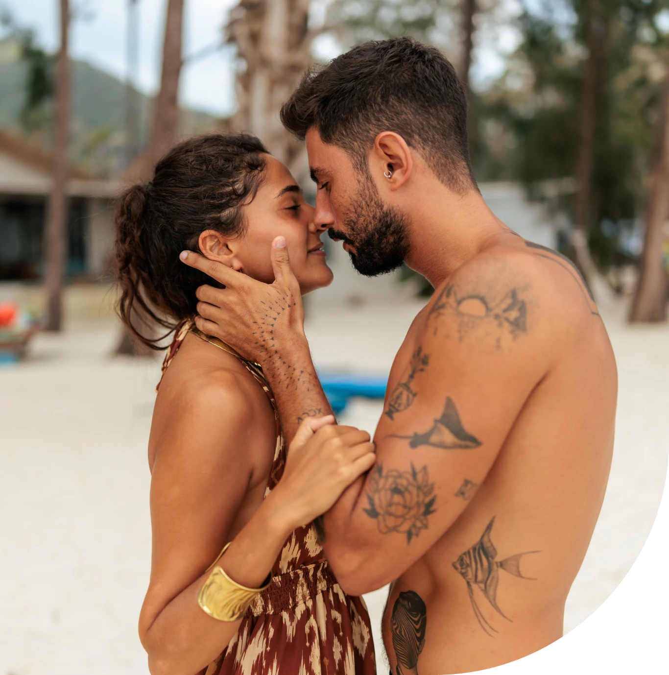 Romantic beach moment